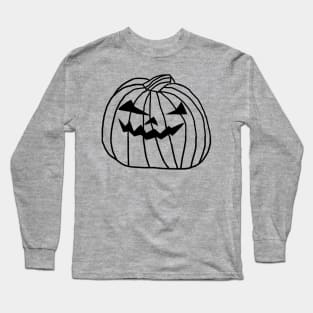 Big Halloween Horror Pumpkin Outline Long Sleeve T-Shirt